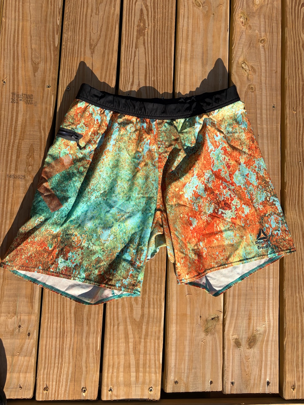 Teal & Rust Abstract Print Reebok CrossFit shorts large